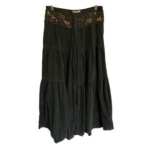 Sans Souci Women's Green Exaggerated Wide Leg Harem Pants Sequin Waistband - S